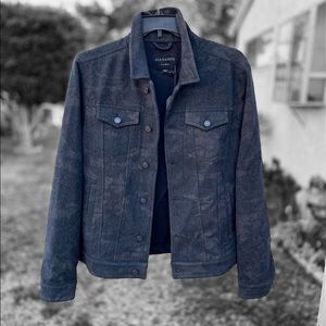 Men's All Saints Wilson Wool Camouflage Trucker Jacket XL